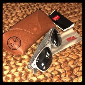 Authentic Silver New Wayfarer Ray Bans.